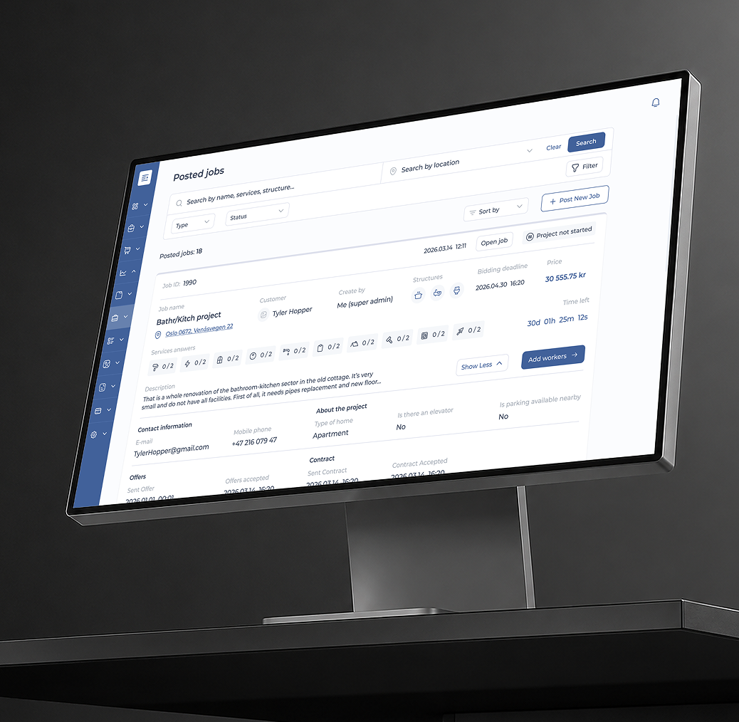 Programvare for byggeanbud til entreprenører