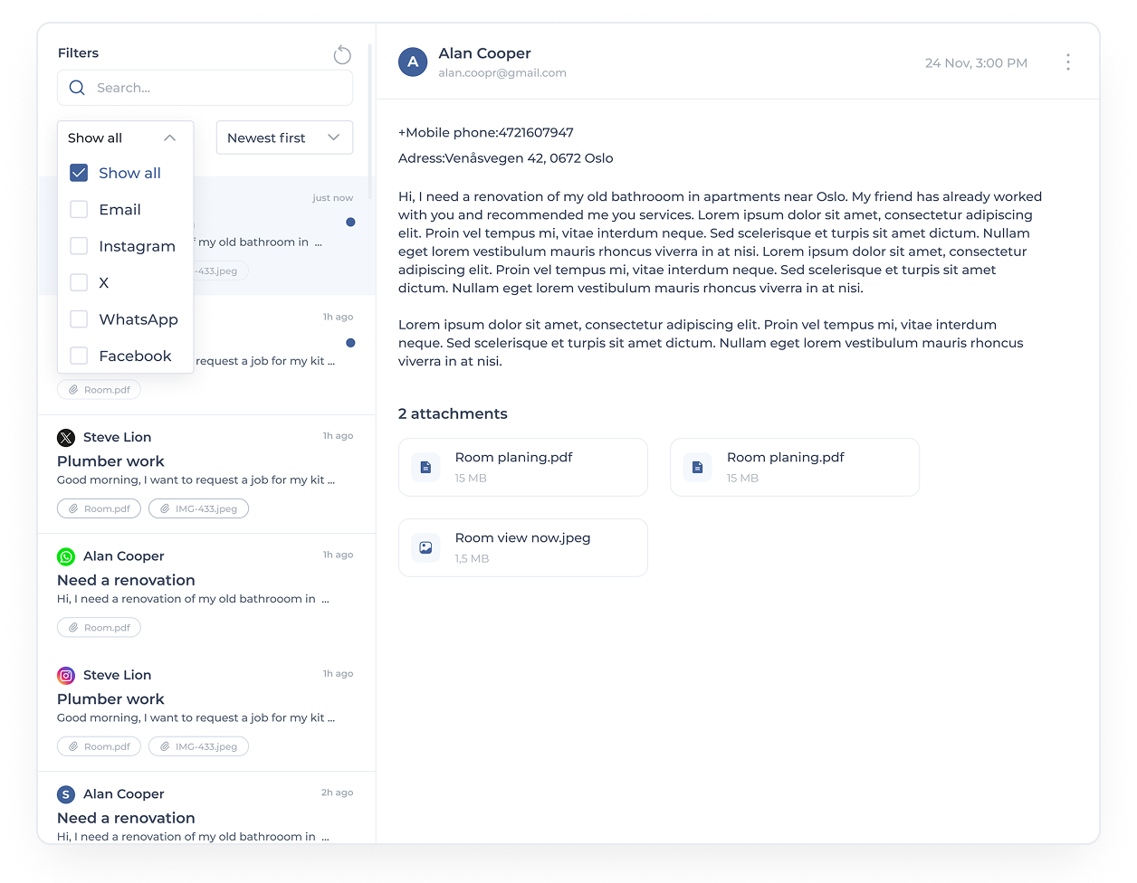 Én samlet innboks for alle potensielle kunder