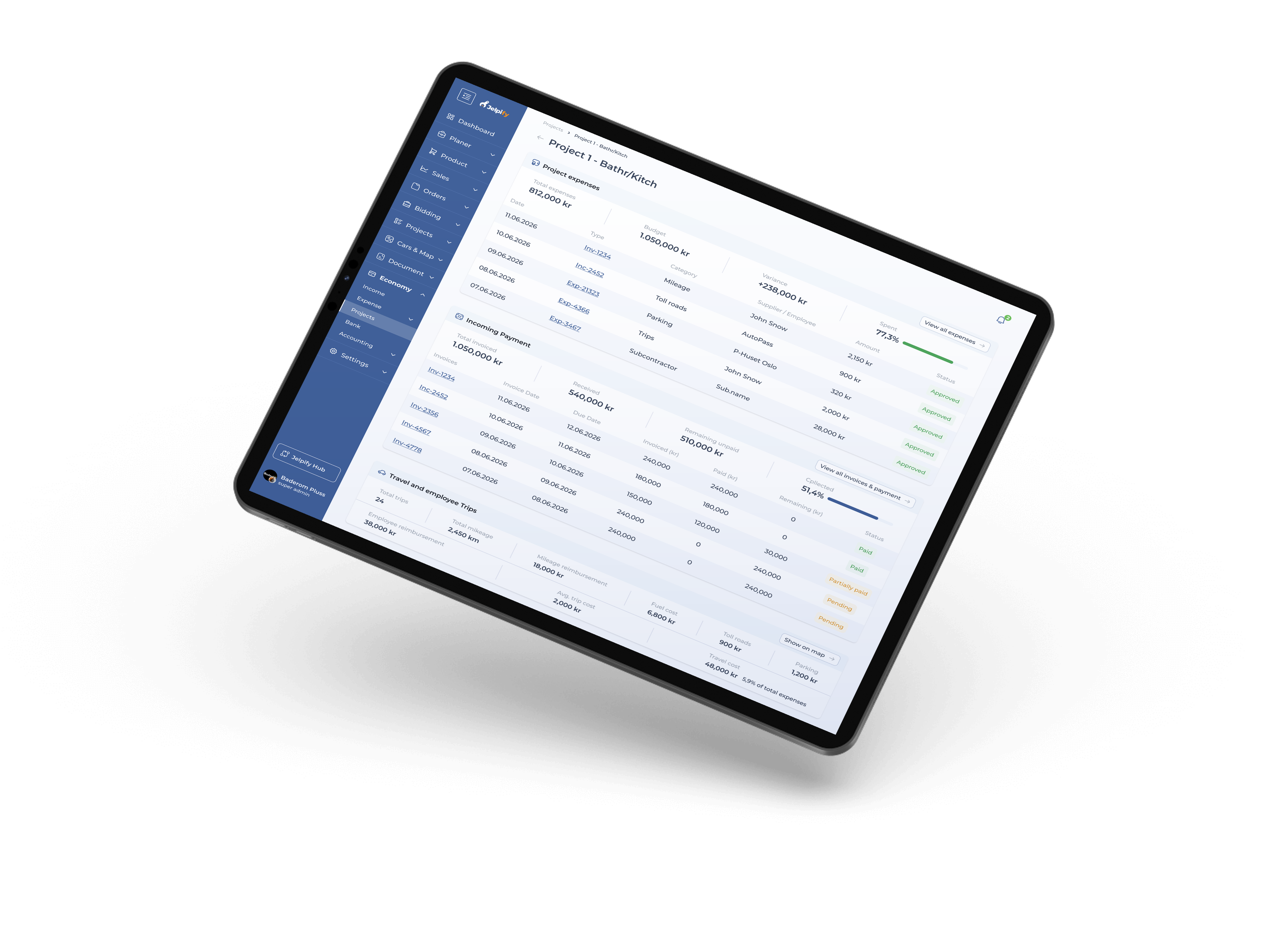Jelpify Dashboard Tablet